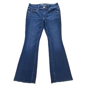 American Eagle Jean Women 31x29, Tag 10 Short Kick Boot Cut Blue Stretch Denim